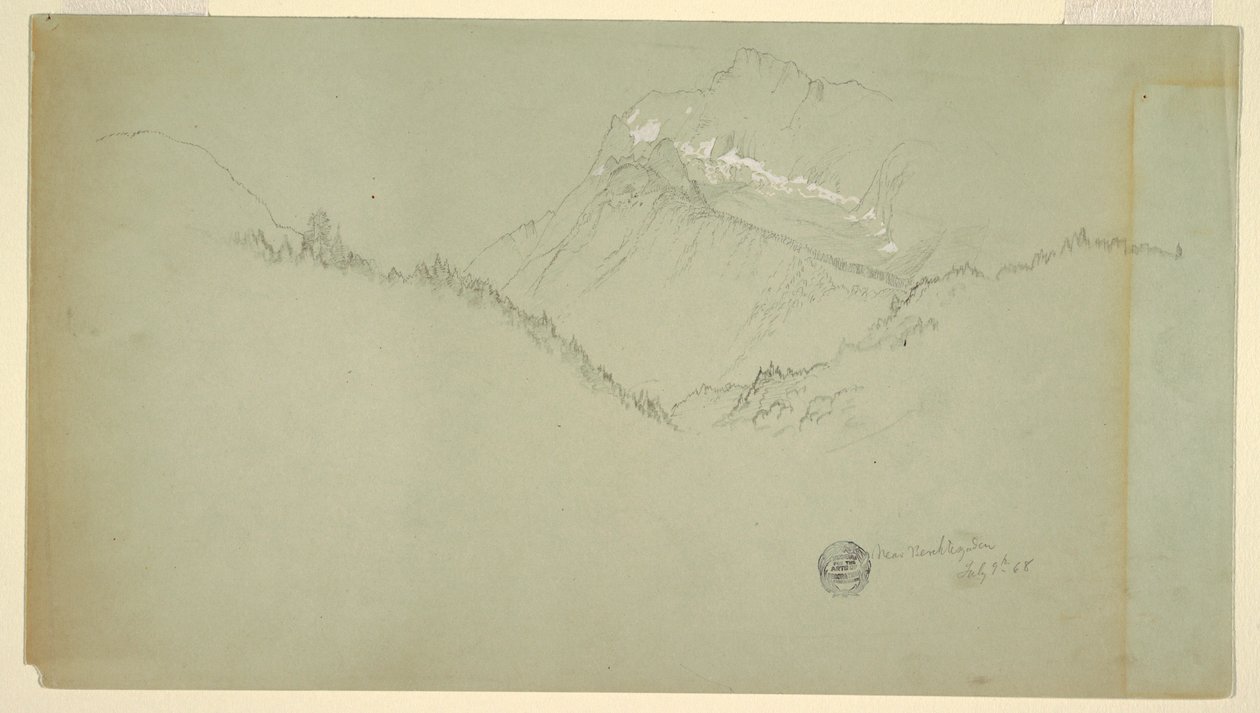 Tegning, toppen af Watzmann, nær Berchtesgaden, 9. juli 1868 af Frederic Edwin Church