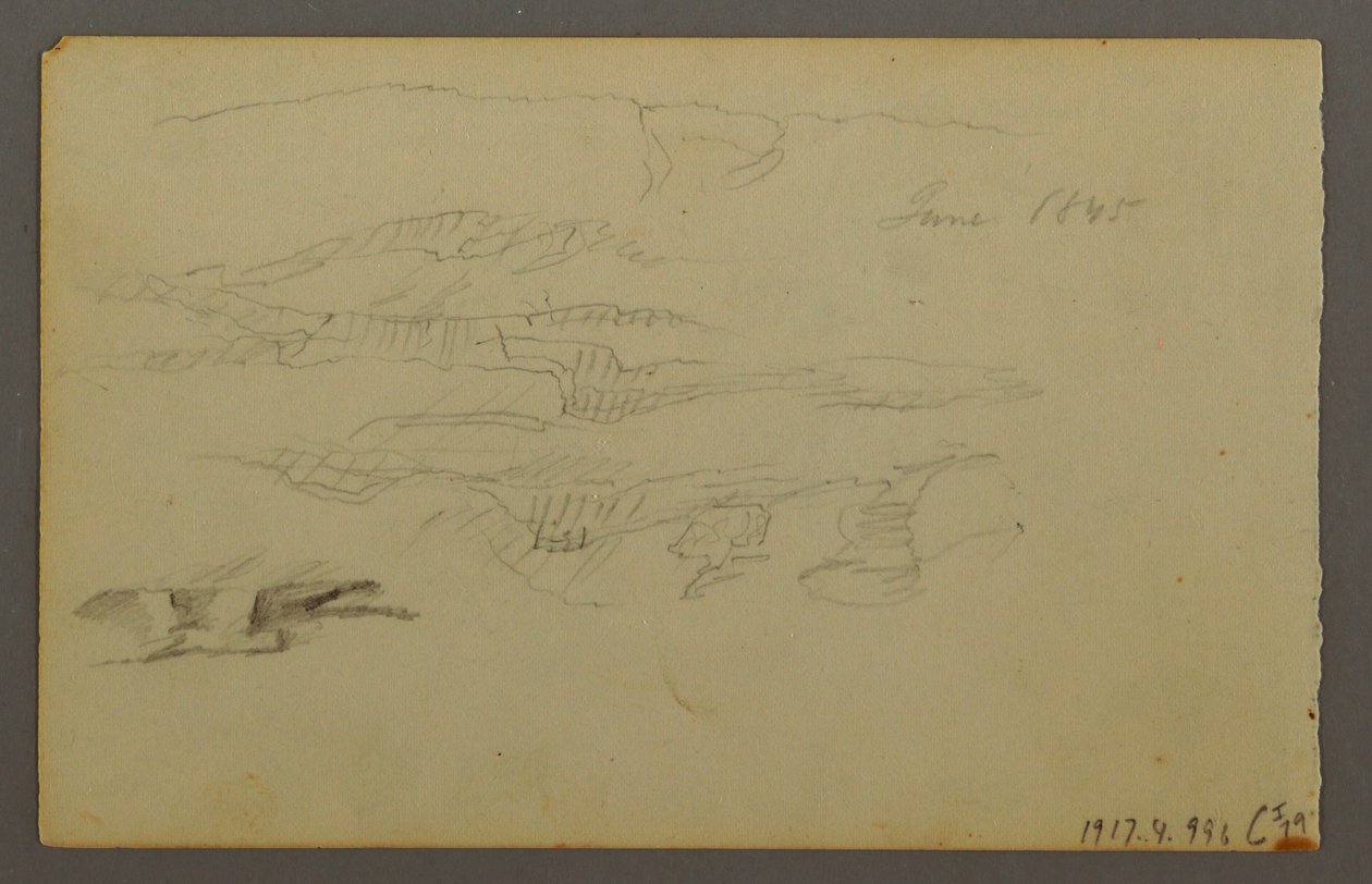 Tegning, Sol bag skyer, 1844 af Frederic Edwin Church