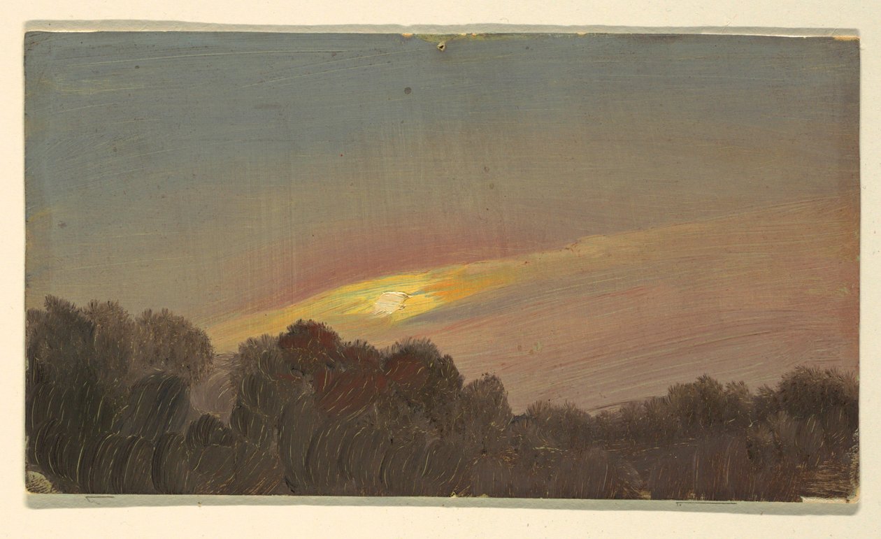 Tegning, solnedgang, 1865-66 af Frederic Edwin Church