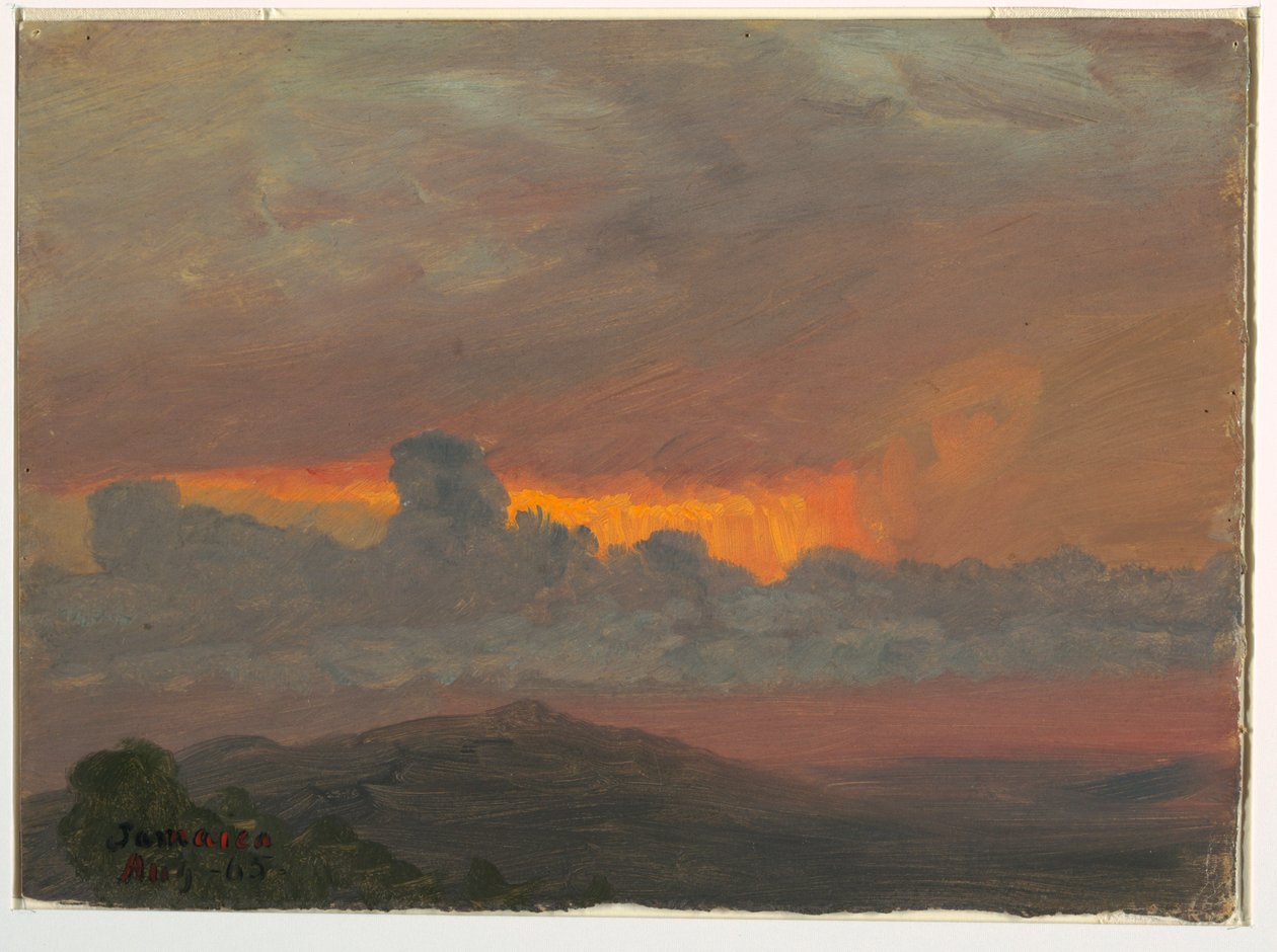 Tegning, solnedgang, august 1865 af Frederic Edwin Church