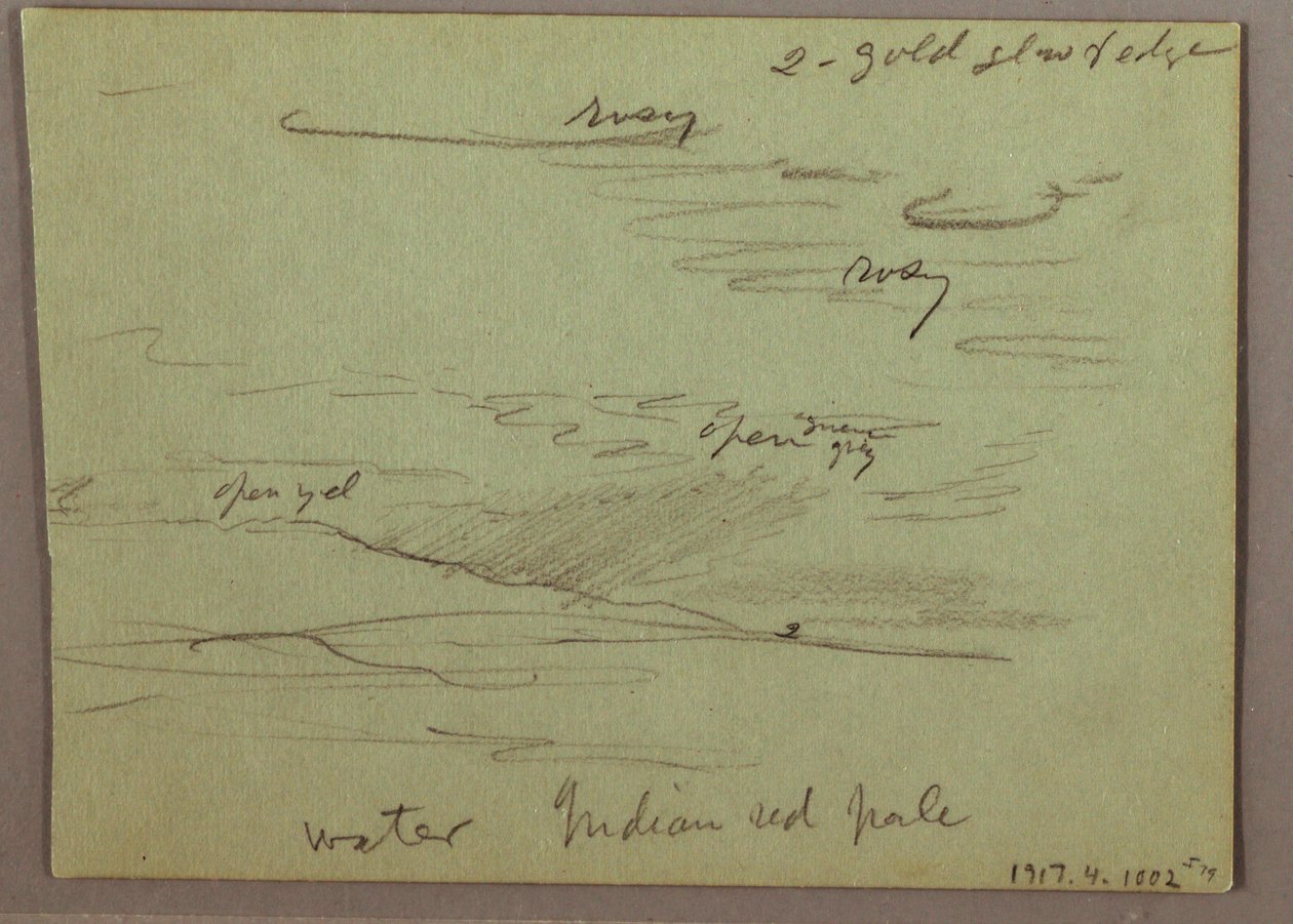 Tegning, solnedgang, barn der spiser, 22. december 1870 af Frederic Edwin Church