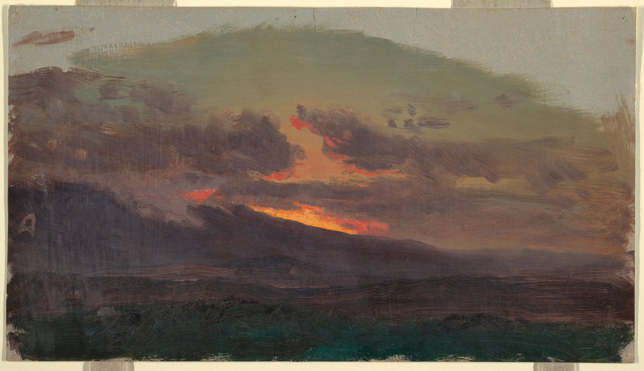 Tegning, Solnedgang over Catskills, 1870-80 af Frederic Edwin Church
