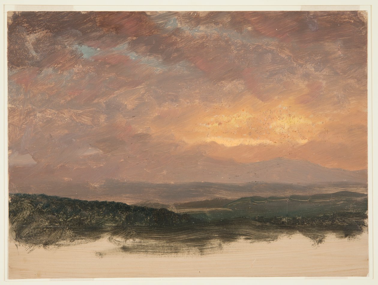 Tegning, Solnedgang over Catskills, 1870-80 af Frederic Edwin Church