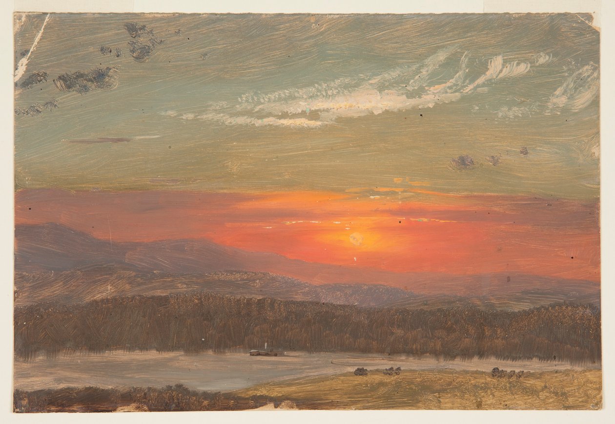 Tegning, Solnedgang over Catskills, 1870-80 af Frederic Edwin Church