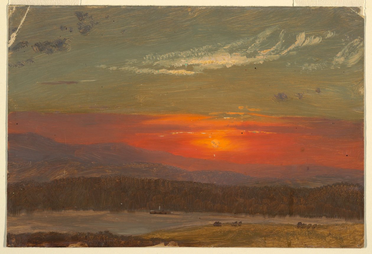 Tegning, Solnedgang over Catskills, 1870-80 af Frederic Edwin Church