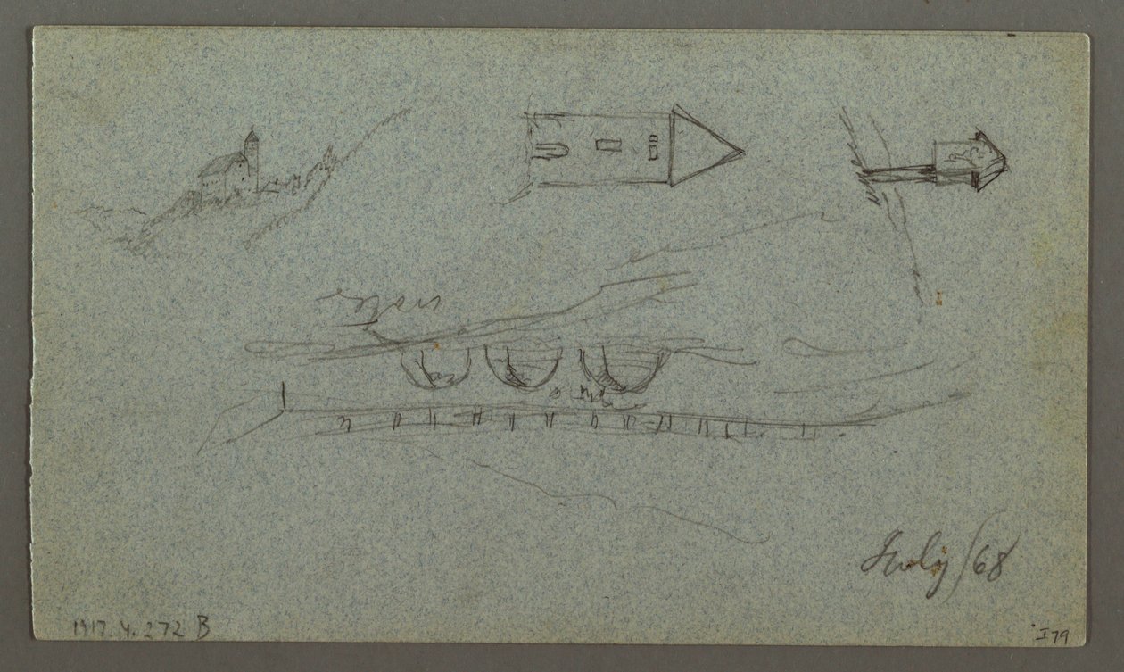 Tegning, Tauerntoppene, K nigss, juli 1868 af Frederic Edwin Church