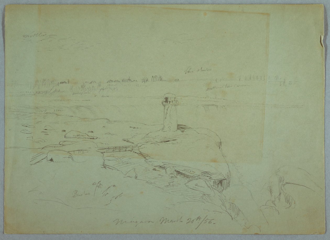 Tegning, Terrapin Point, 20. marts 1856 af Frederic Edwin Church