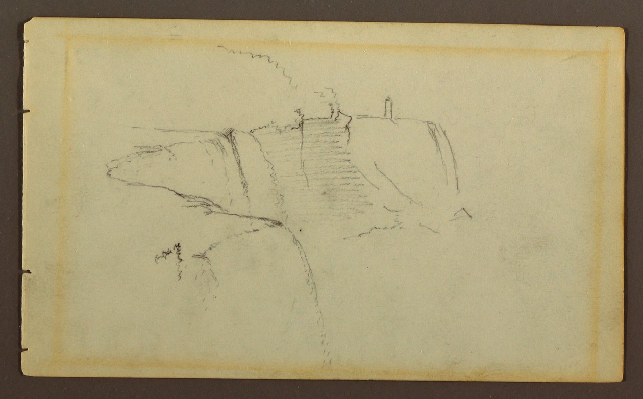 Tegning, De amerikanske vandfald, Niagara-floden, muligvis 1858 af Frederic Edwin Church