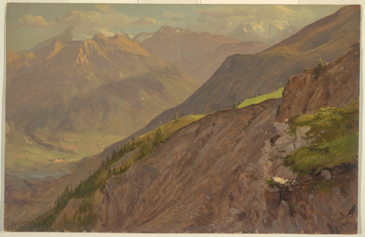 Tegning, Goell og Watzmann, nær Berchtesgeden, 1868 af Frederic Edwin Church