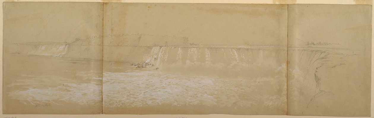 Tegning, Niagara-vandfaldene, september eller oktober 1856 af Frederic Edwin Church