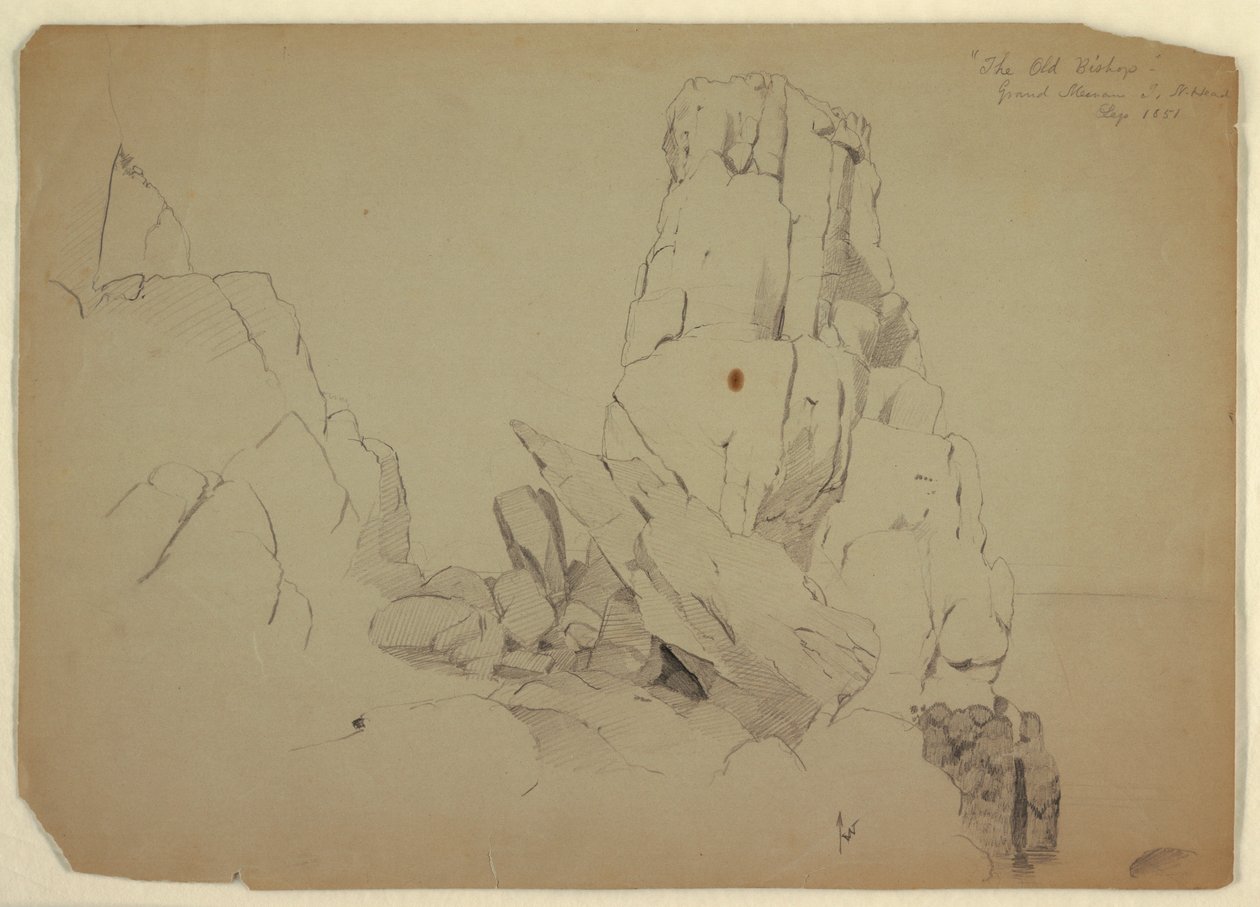 Tegning, "Den gamle biskop", september 1851 af Frederic Edwin Church