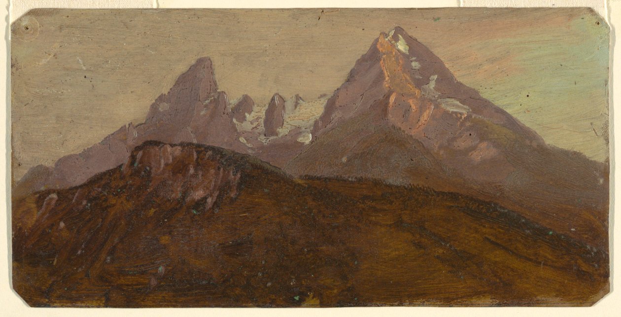 Tegning, Watzmann, Berchtesgaden, Bayern, 1868 af Frederic Edwin Church