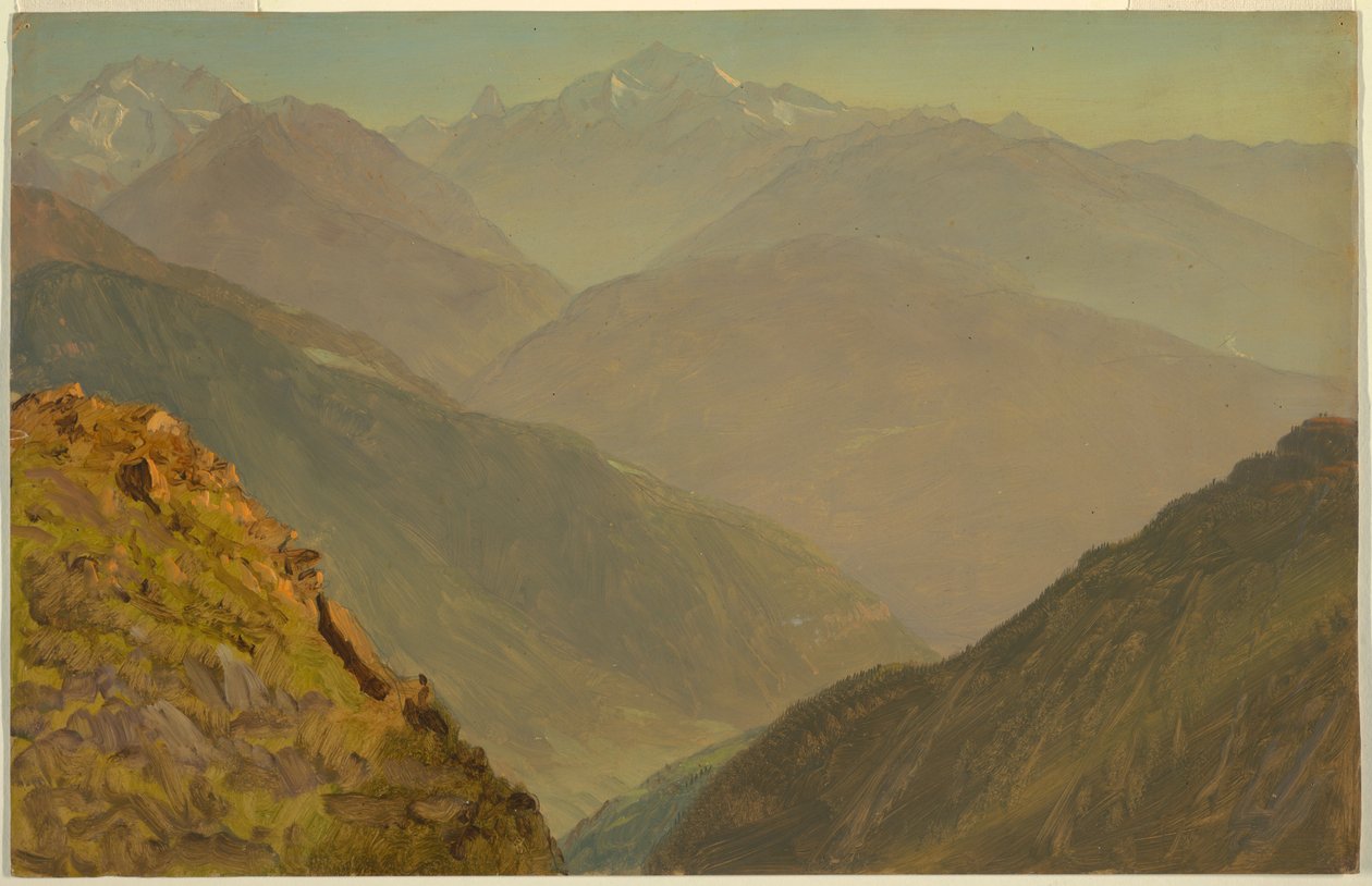 Tegning, Watzmann og Goell, nær Berchtesgeden, 1868 af Frederic Edwin Church