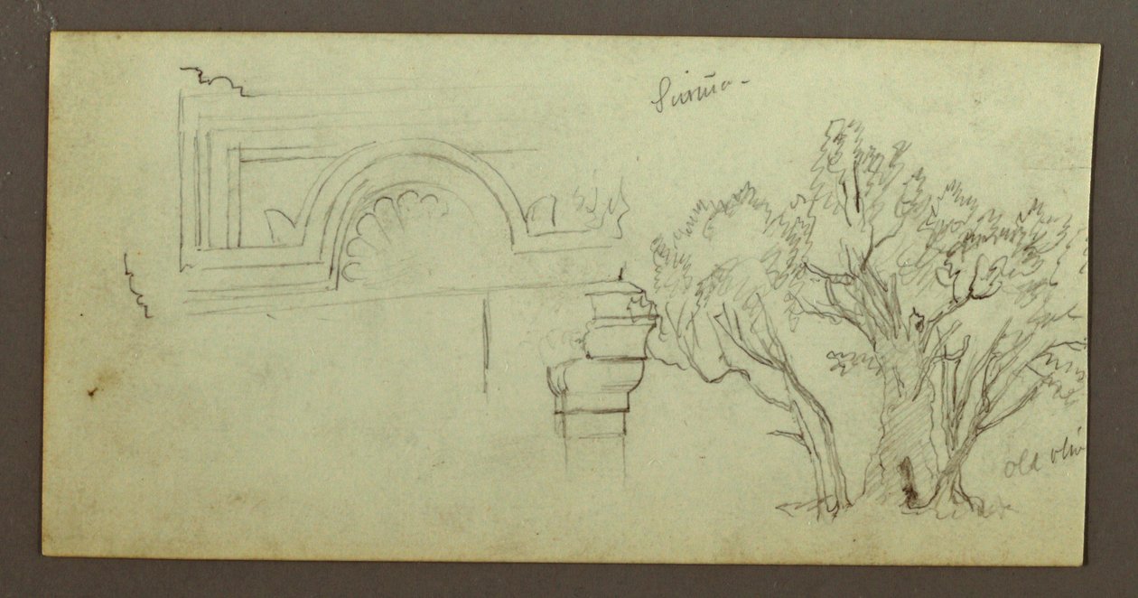 Tegning, Træer, Skulpterede, februar, muligvis 1868 af Frederic Edwin Church