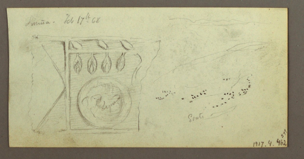 Tegning, Træer, Skulpterede, februar, muligvis 1868 af Frederic Edwin Church