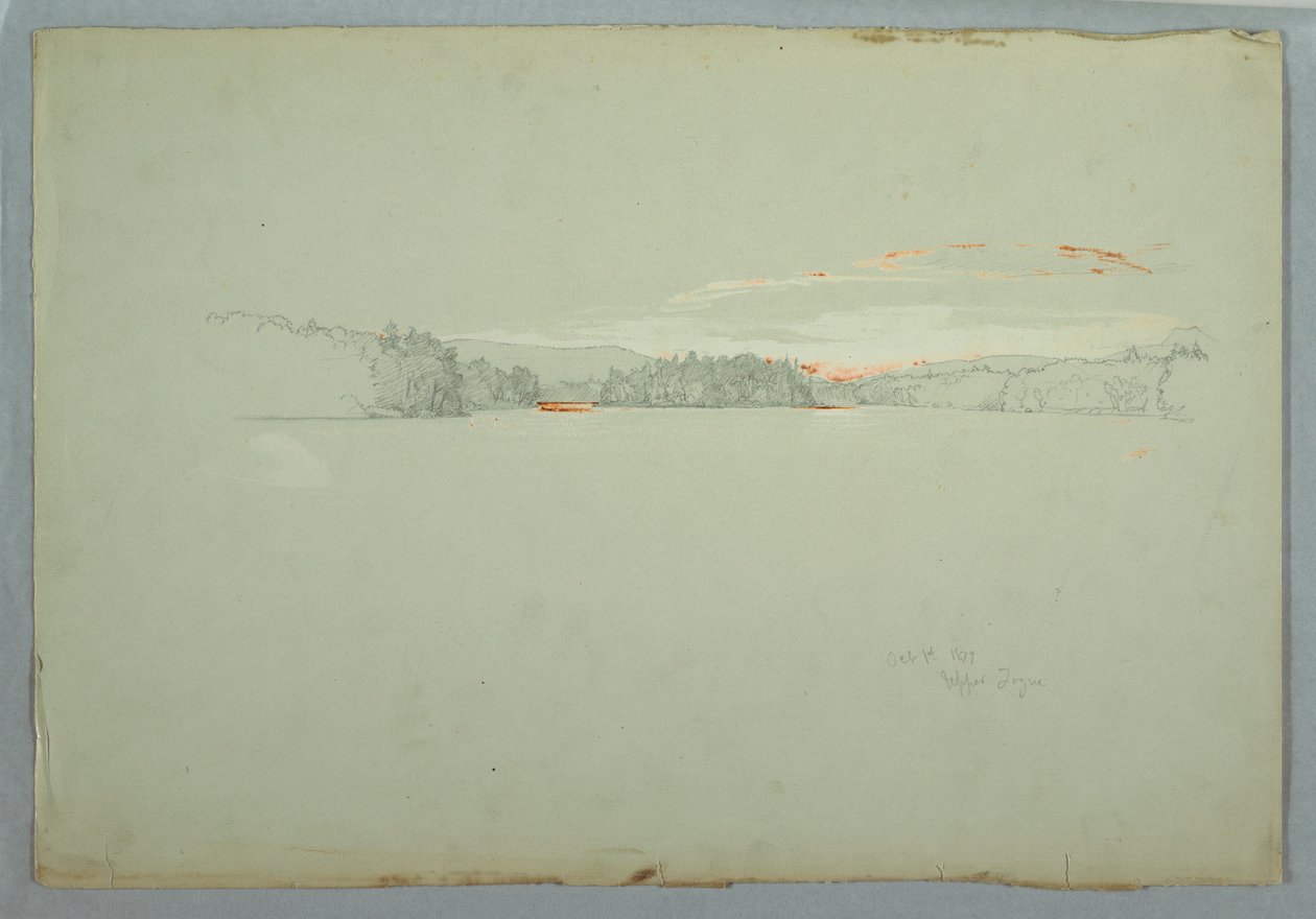 Tegning, Upper Tongue Lake, 1. oktober 1879 af Frederic Edwin Church