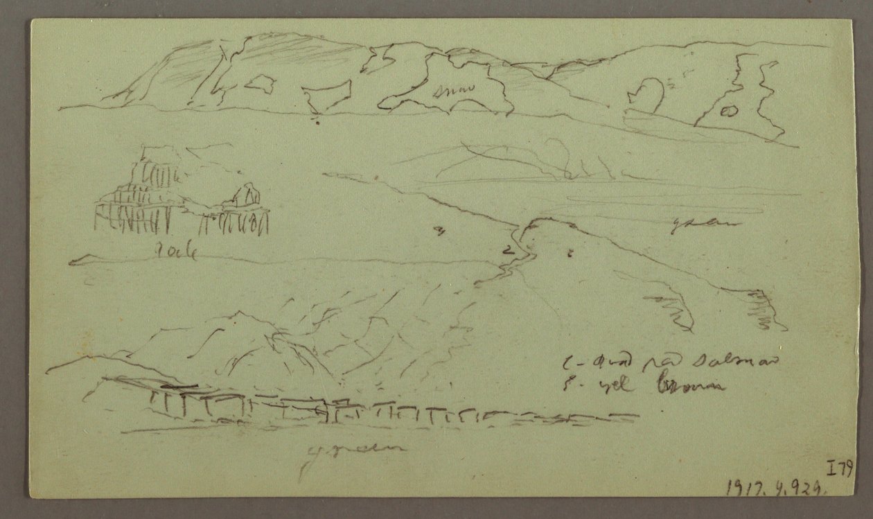 Tegning, Valley, april, muligvis 1868 af Frederic Edwin Church