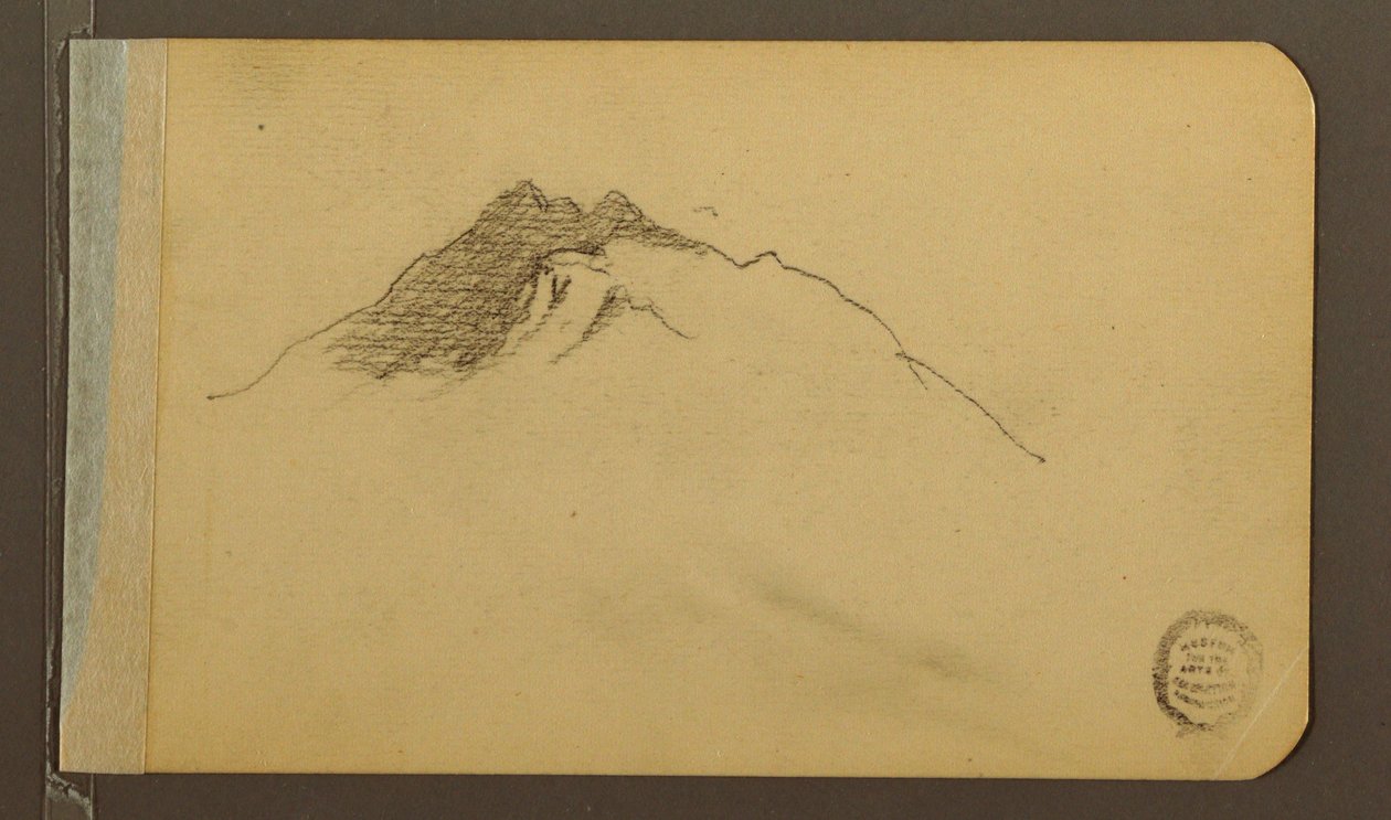 Tegning, dal; bagside: bjergtop, 1889 af Frederic Edwin Church