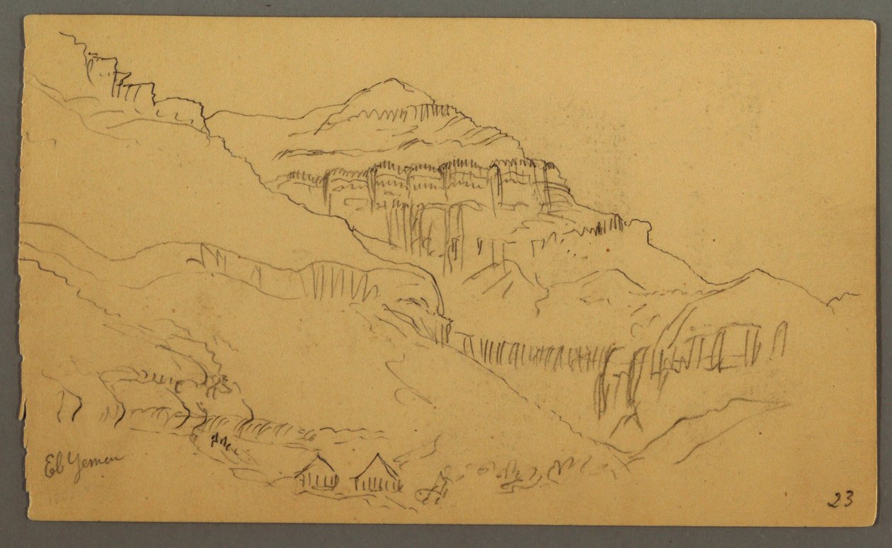 Tegning, Valleyside, februar 1869  af Frederic Edwin Church