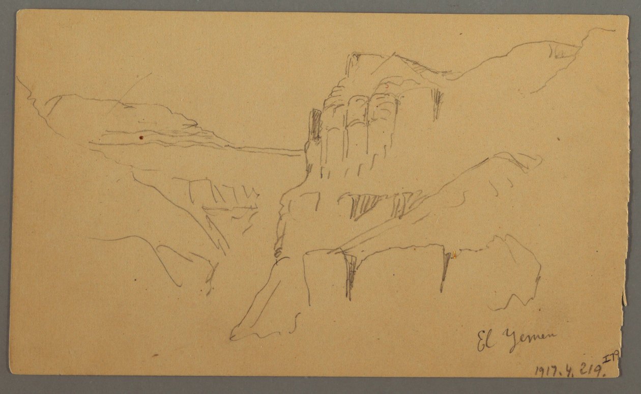 Tegning, Valleyside, februar 1869  af Frederic Edwin Church