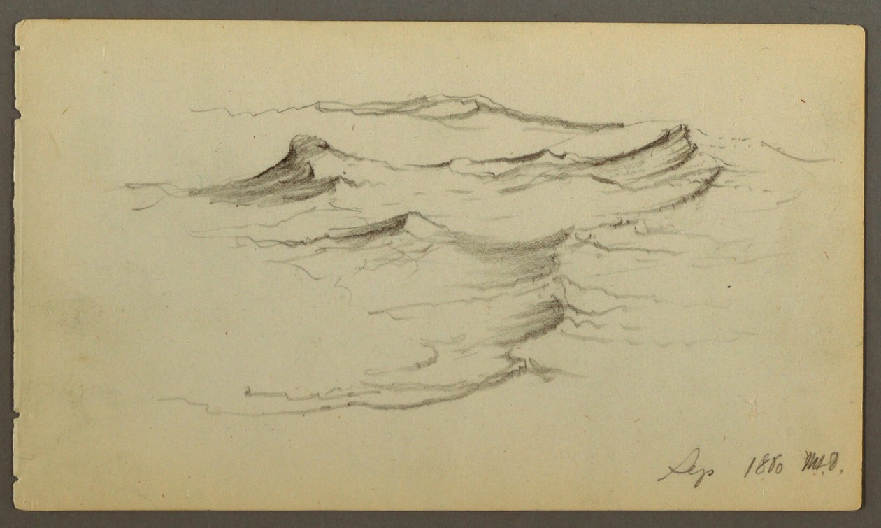 Tegning, Bølger, 1860 af Frederic Edwin Church
