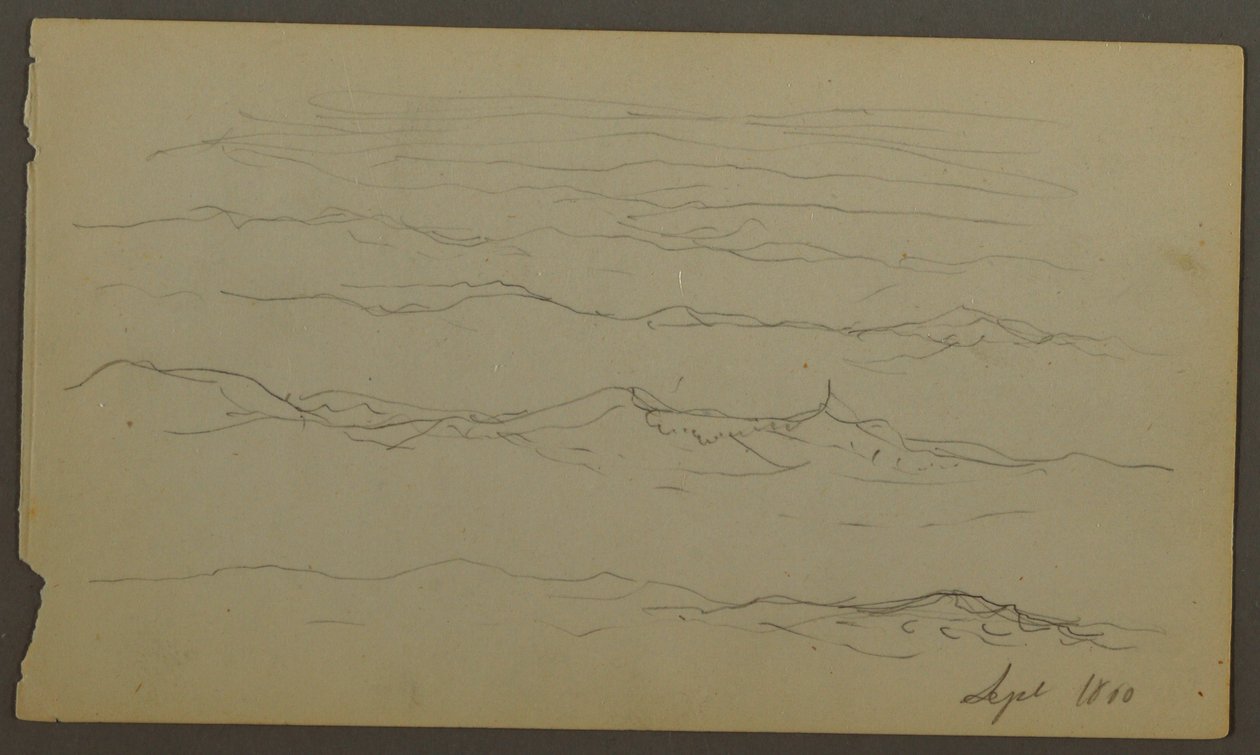 Tegning, Bølger, 1860 af Frederic Edwin Church