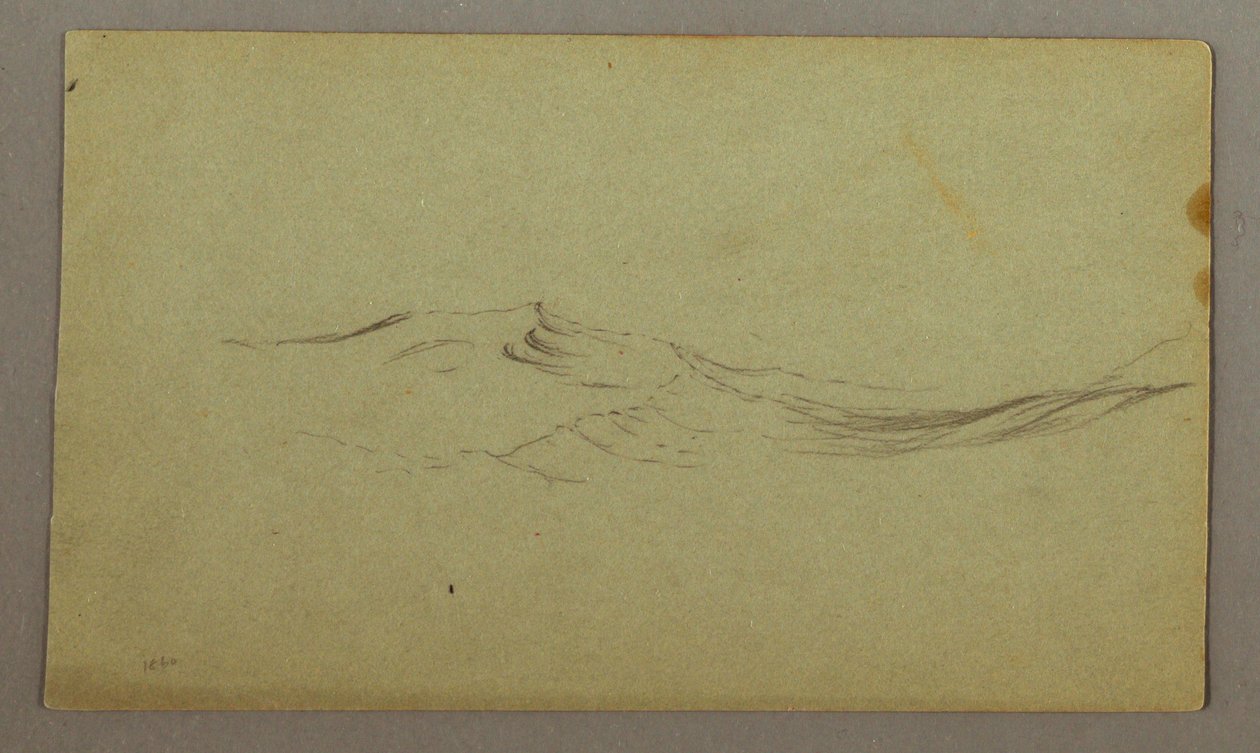 Tegning, Bølger, muligvis 1860 af Frederic Edwin Church
