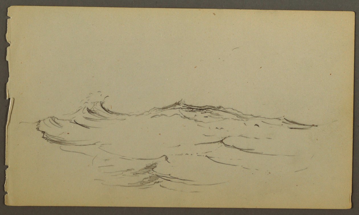 Tegning, Bølger, muligvis 1860 af Frederic Edwin Church