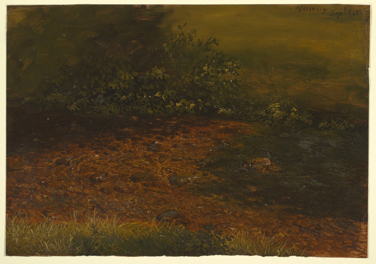 Tegning, skovbæk i Catskills, september 1848 af Frederic Edwin Church