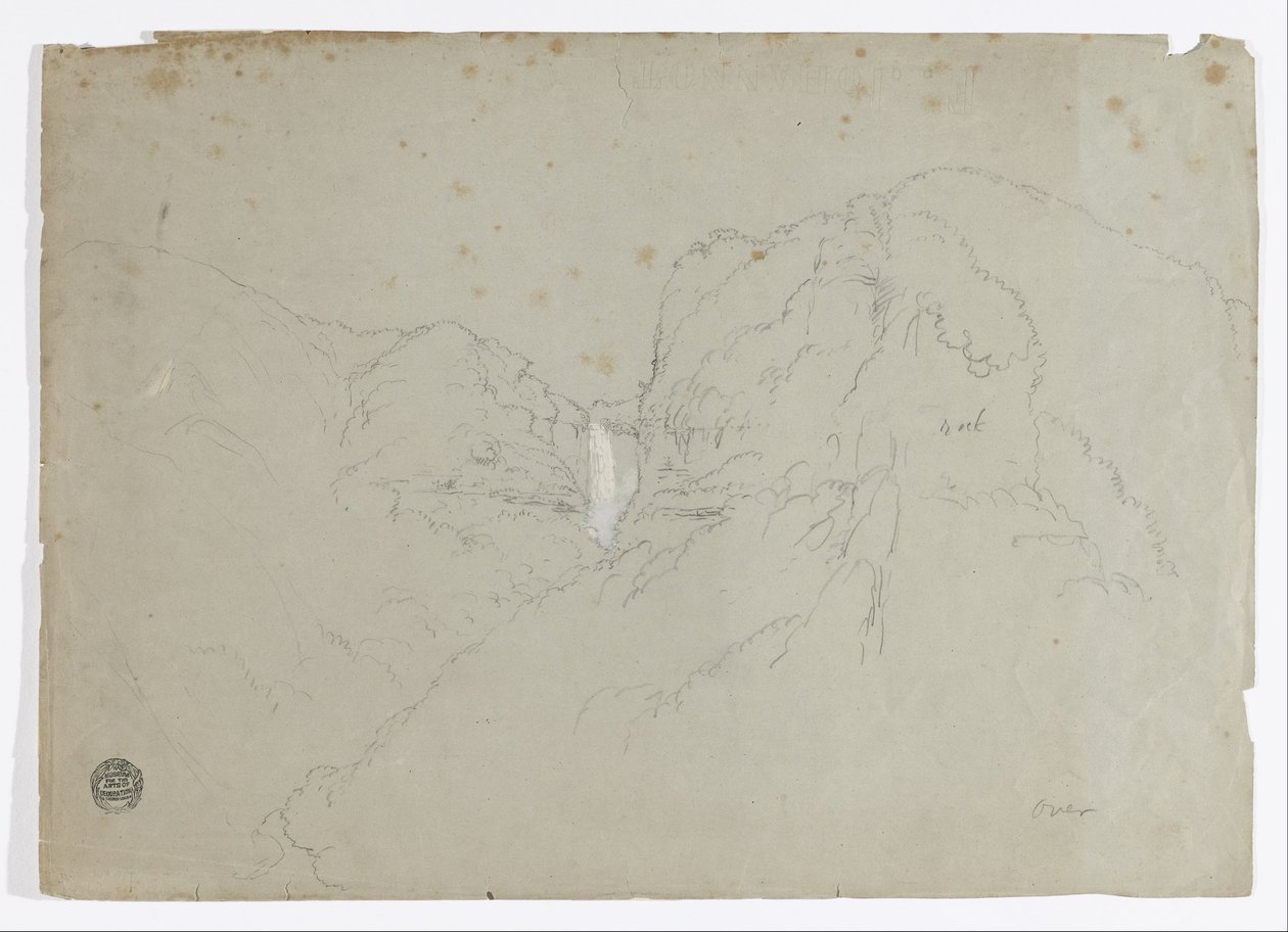 Tegning. a. Skitse. Tequendama Ralls nær Bogota, Colombia. b. Udsigt til fjerne bjergkæder. af Frederic Edwin Church