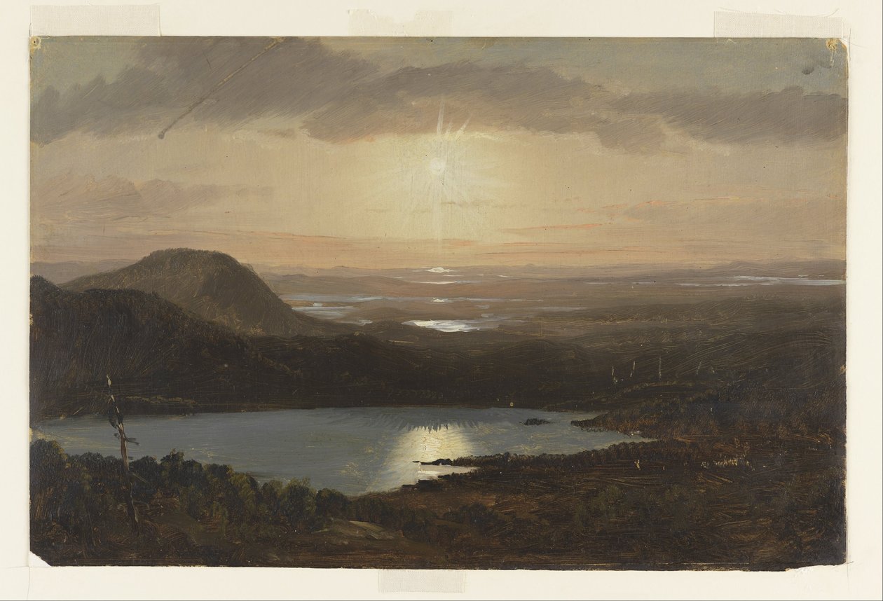 Eagle Lake set fra Cadillac Mountain, Mount Desert Island, Maine af Frederic Edwin Church