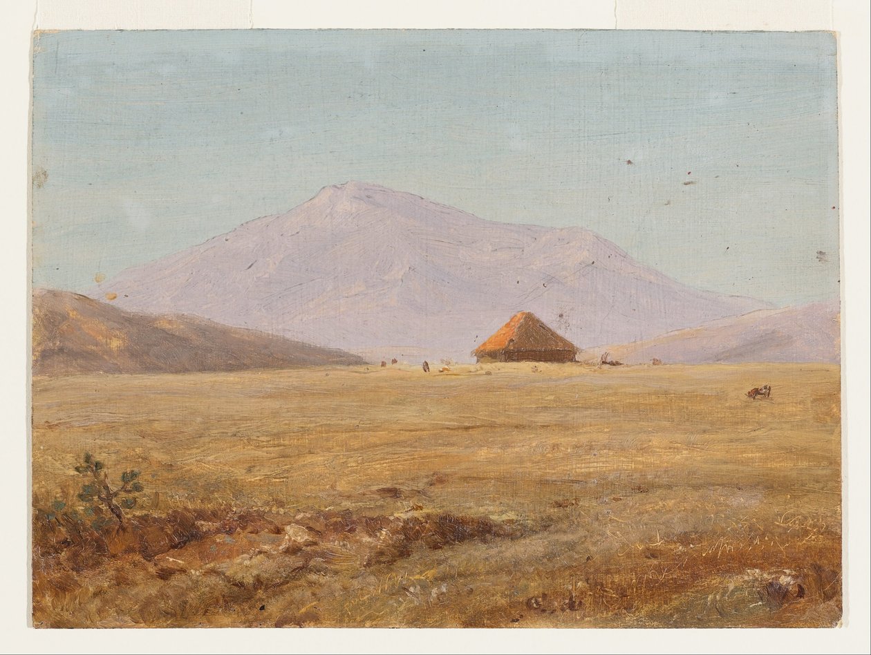 Ecuador , bjergplateau med hytte af Frederic Edwin Church