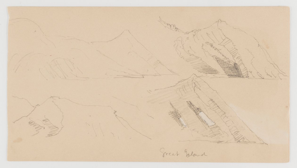 Great Island, Studie af Rock Cliffs af Frederic Edwin Church