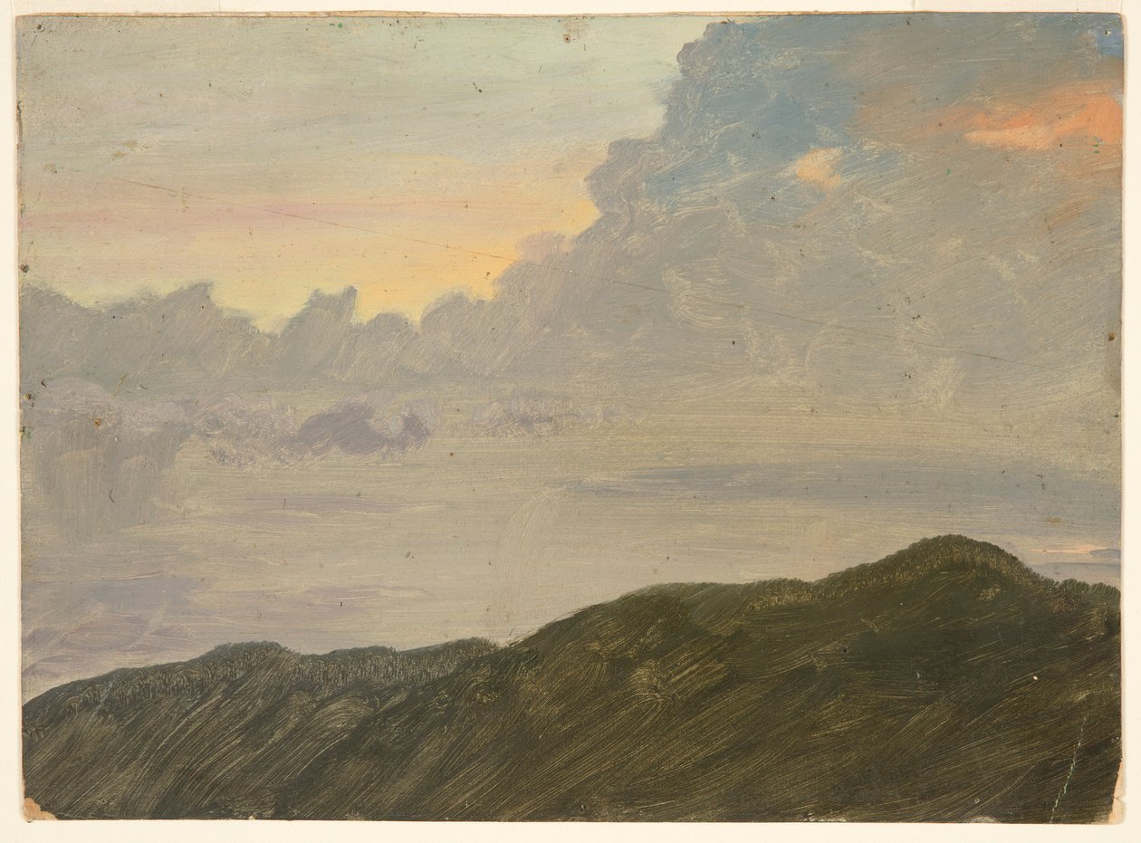 Bakketop og skyer af Frederic Edwin Church