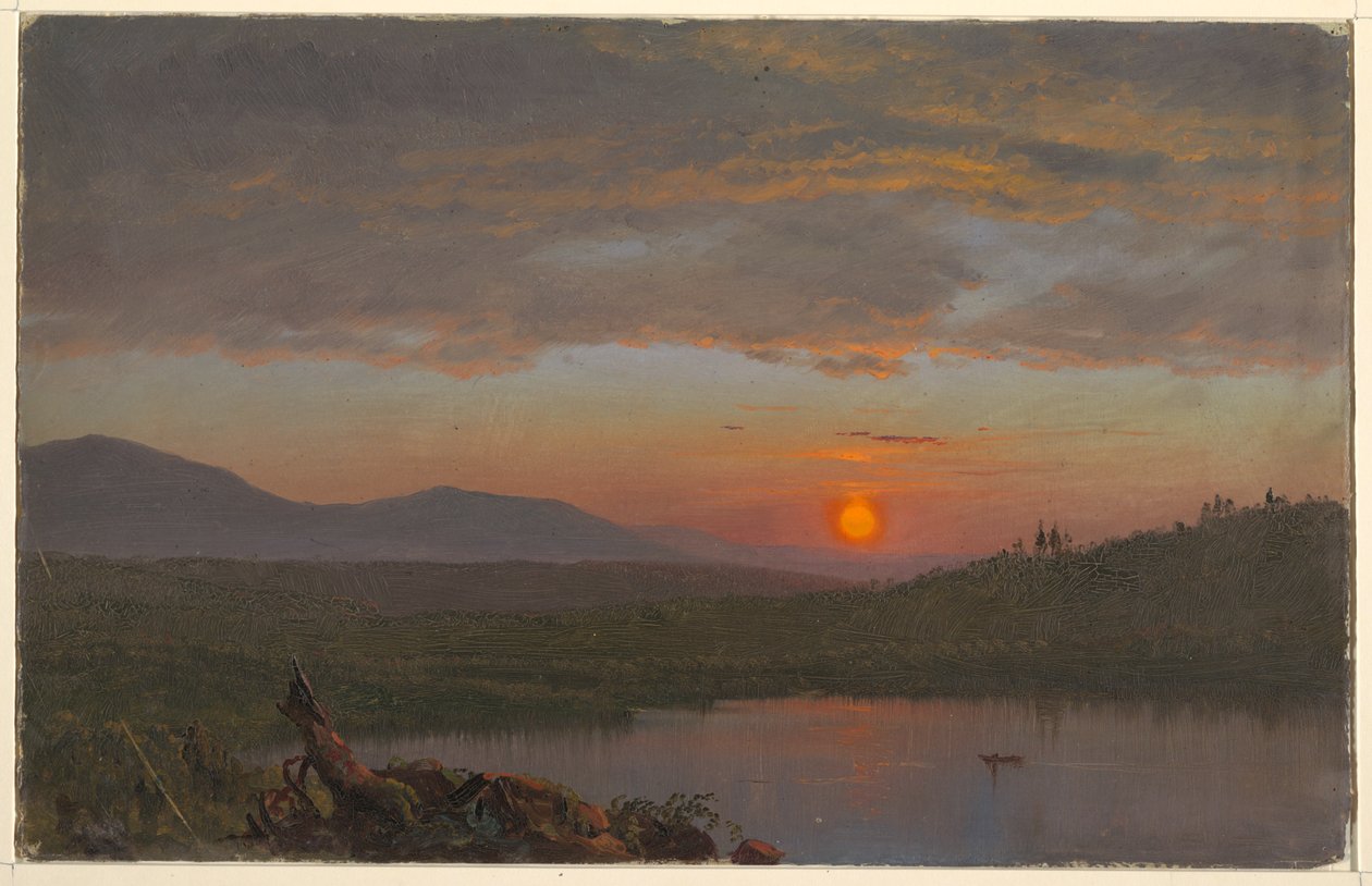 Hudson Valley, New York ved solnedgang af Frederic Edwin Church