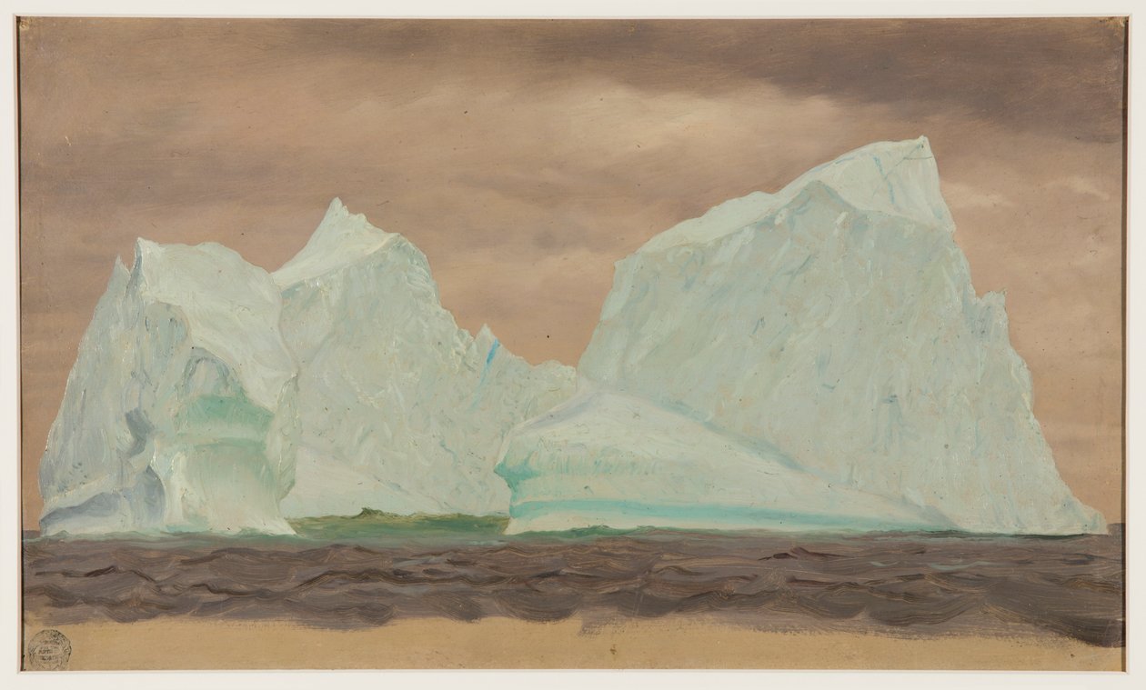 Isbjerge under overskyet himmel af Frederic Edwin Church