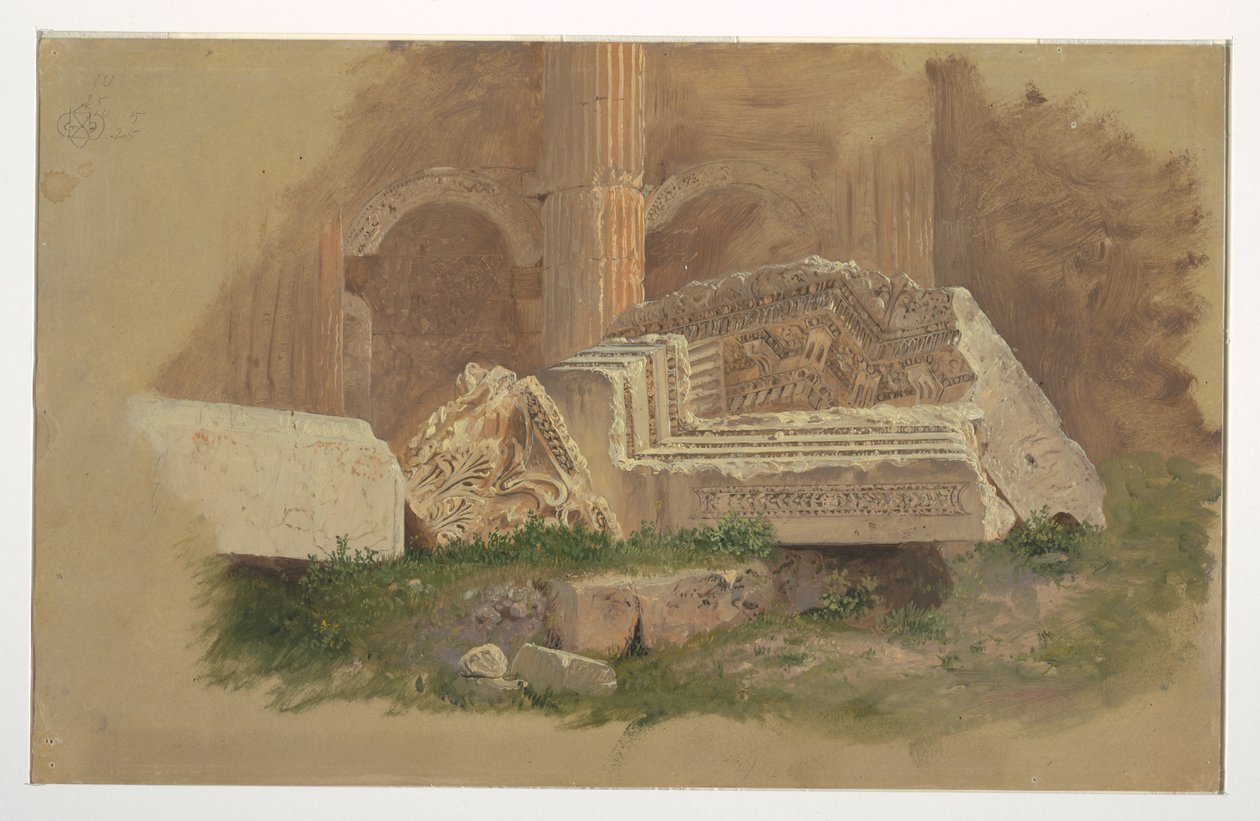 Interiør af Bacchus-templet, Baalbek af Frederic Edwin Church