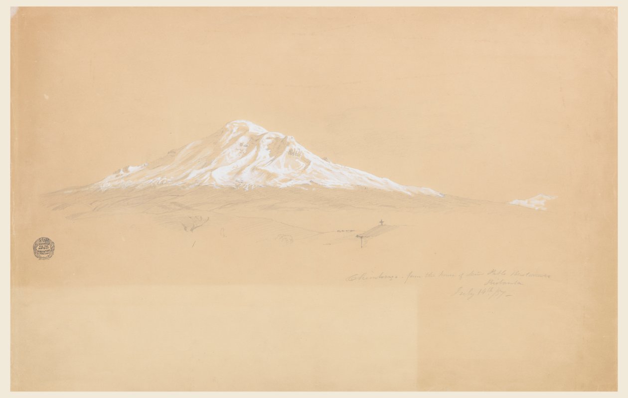Mount Chimborazo fra House of Senior Pablo Bustamante, Riobamba, Ecuador af Frederic Edwin Church