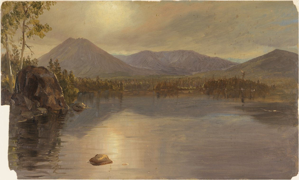Bjergene Katahdin og Turner fra Lake Katahdin, Maine af Frederic Edwin Church