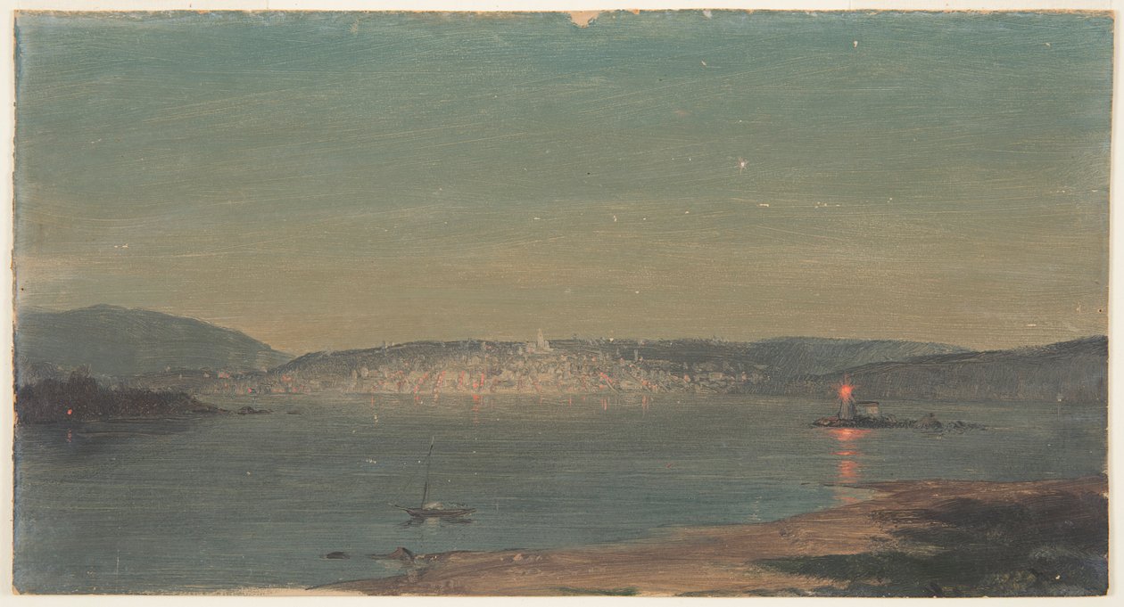 Natudsigt over en havn af Frederic Edwin Church