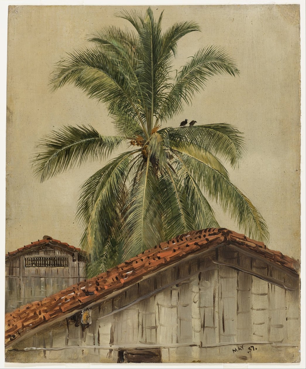 Palmer og hustage, Ecuador af Frederic Edwin Church