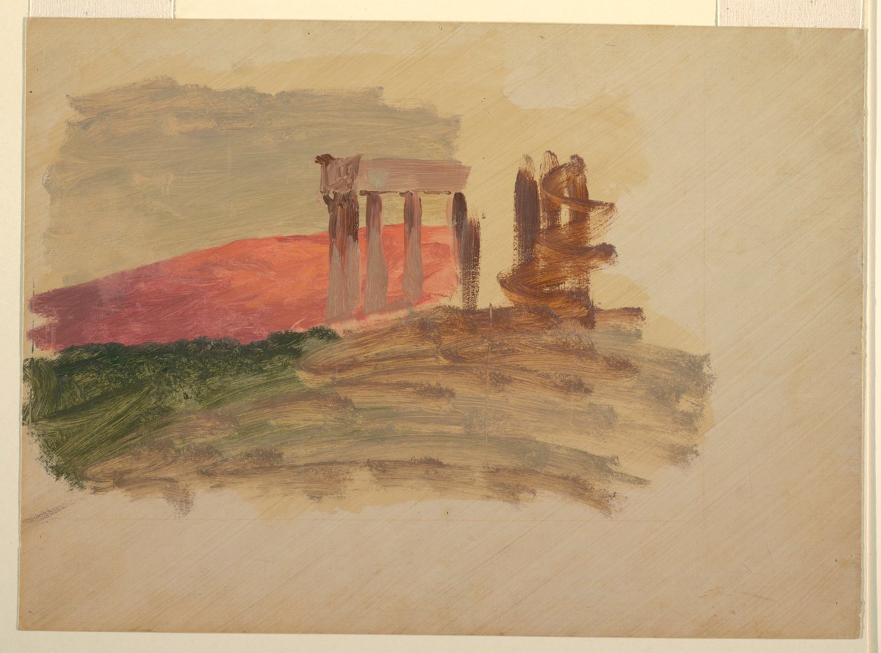 Hurtig skitse af templet i Korinth af Frederic Edwin Church