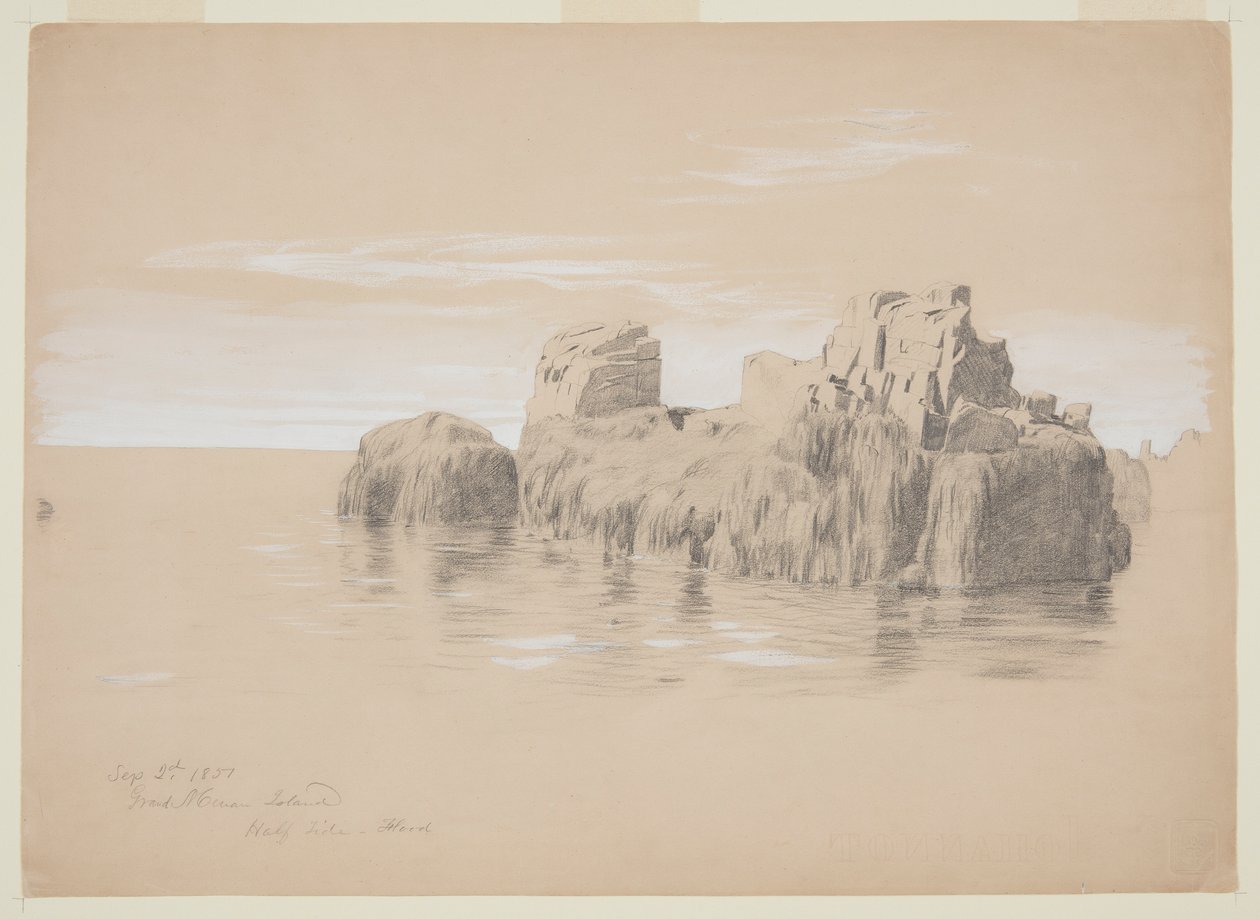 Klipper ved kysten, Grand Manan Island, Canada af Frederic Edwin Church