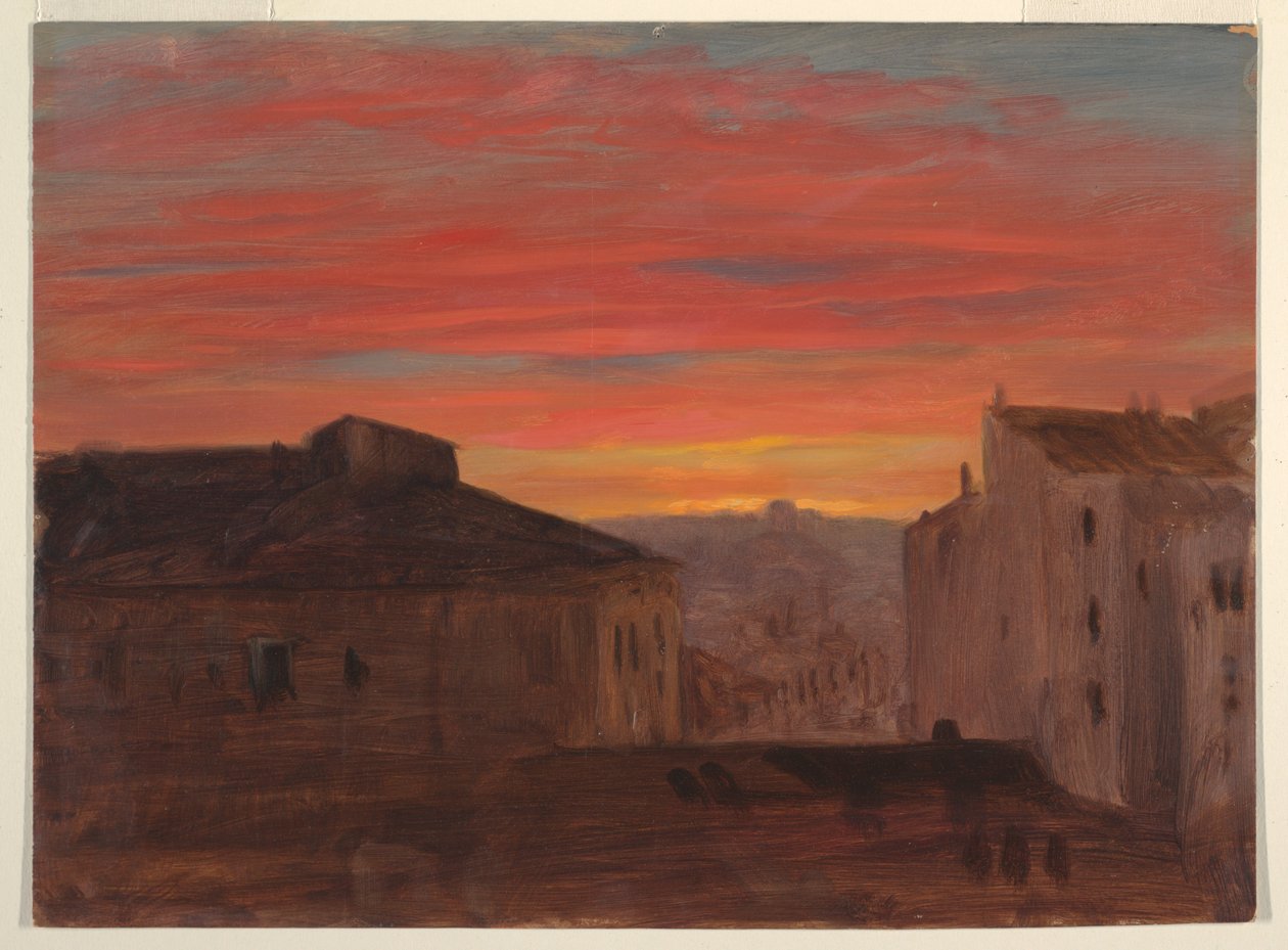 Tage ved solnedgang fra Pincio, Rom af Frederic Edwin Church