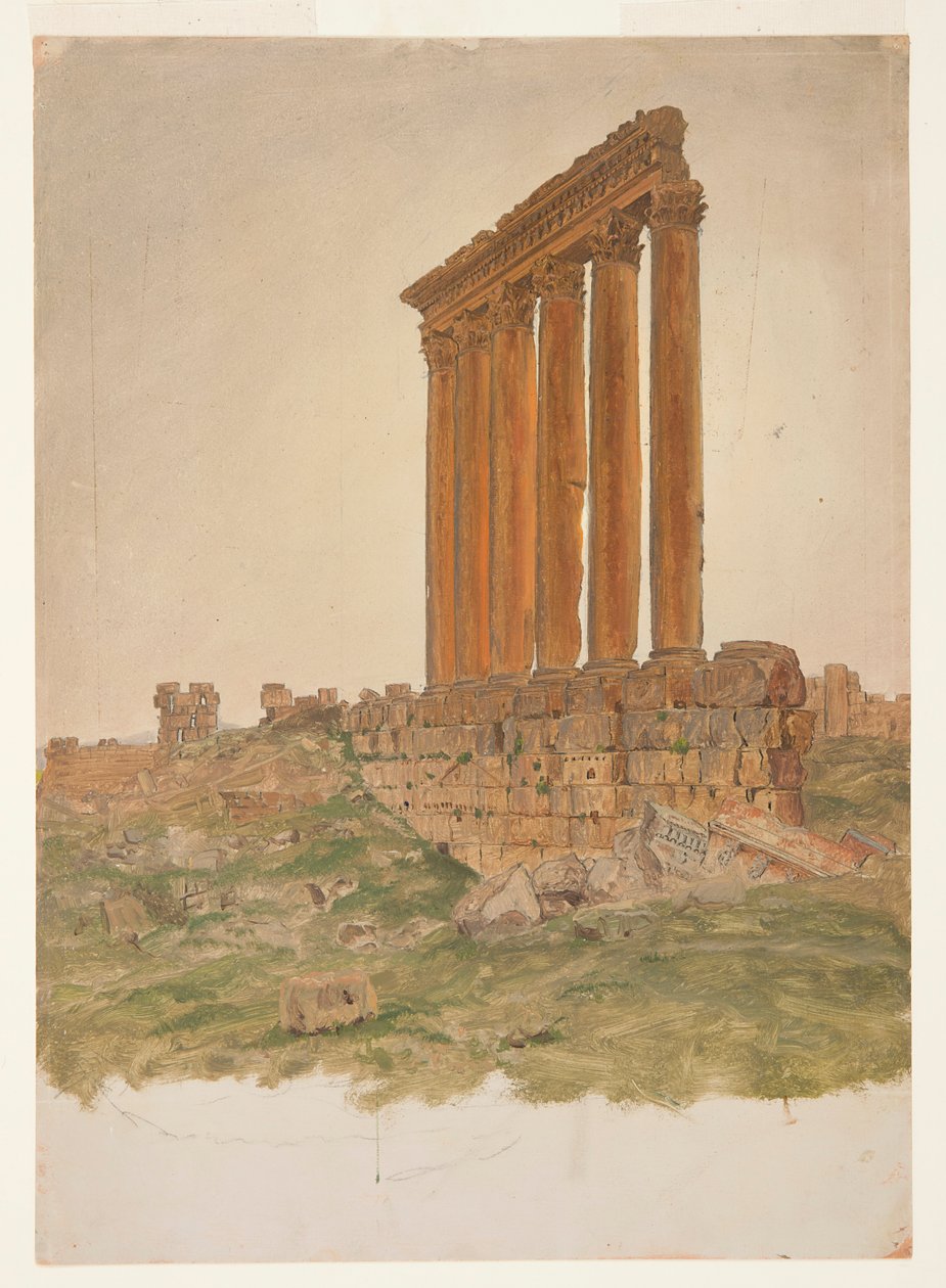 Ruinerne af Zeus-templet, Baalbek af Frederic Edwin Church