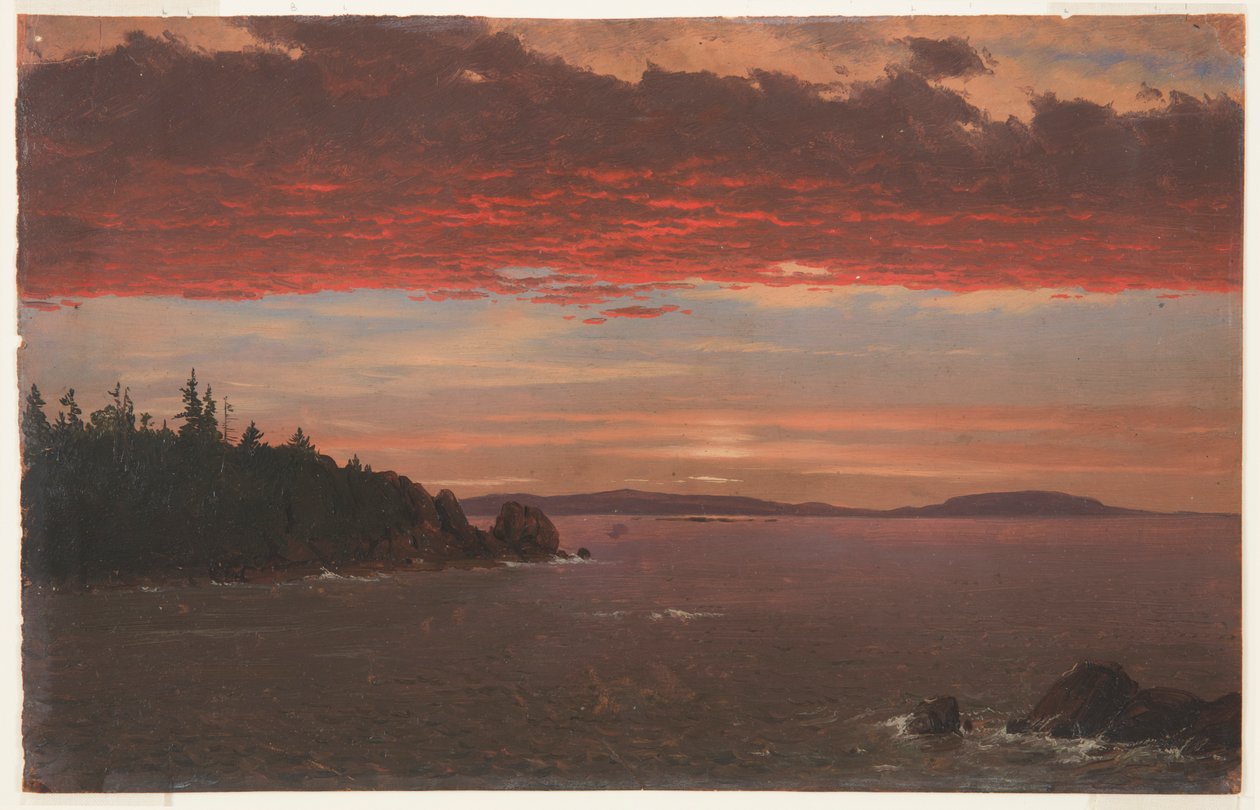 Schoodic-halvøen fra Mount Desert ved solopgang af Frederic Edwin Church