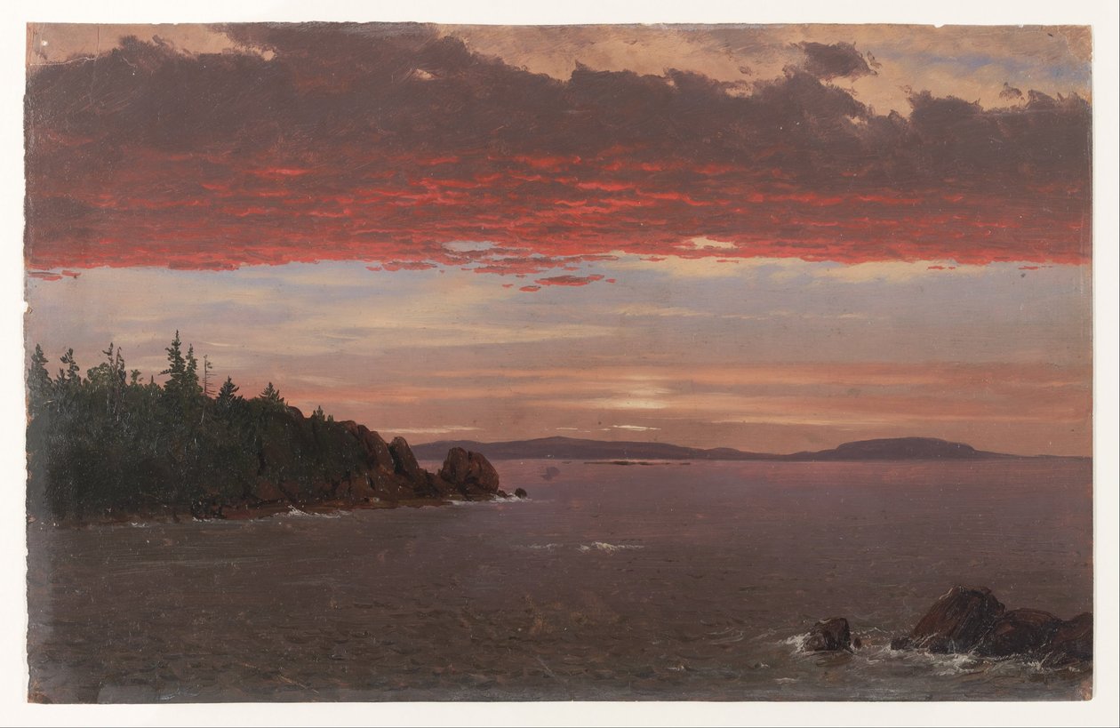 Schoodic-halvøen fra Mount Desert ved solopgang af Frederic Edwin Church