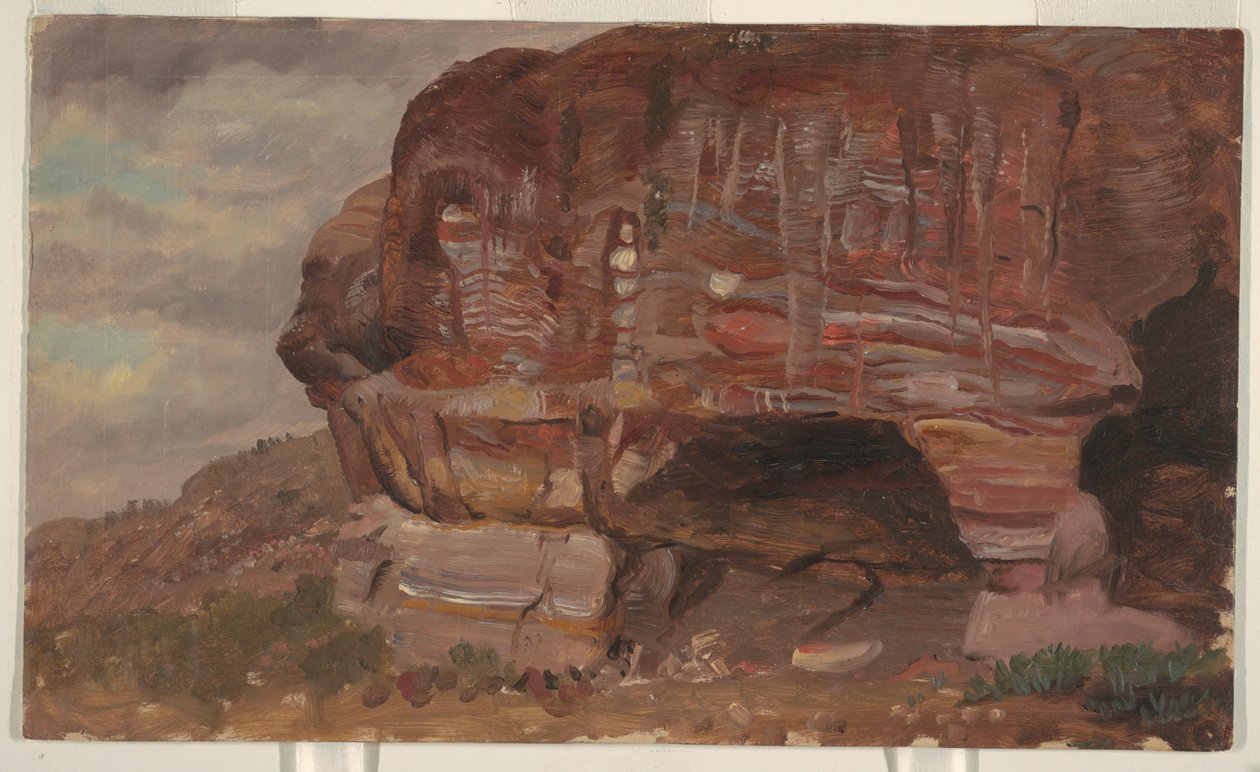 Studie af en zoomorfisk klippe, Petra af Frederic Edwin Church