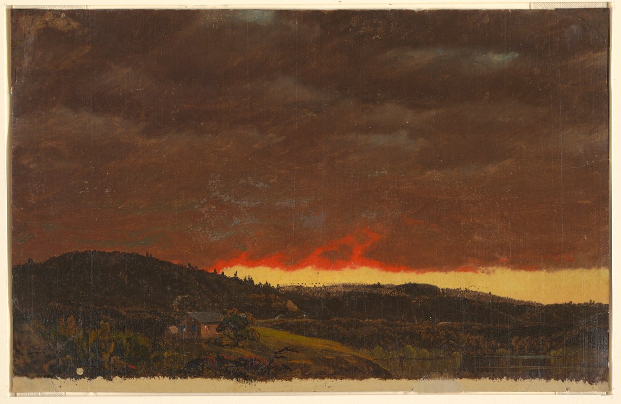 Solnedgang, Hudson Valley af Frederic Edwin Church