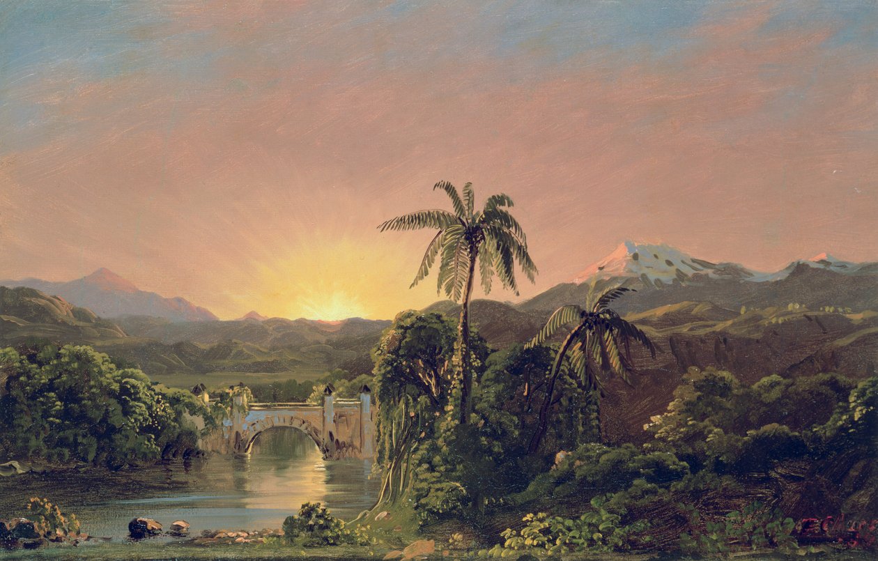 Solnedgang i Ecuador af Frederic Edwin Church